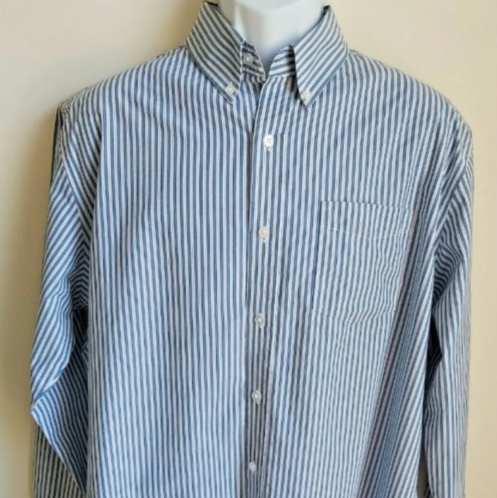 Men's Blue/White Stripe Long Sleeve XL